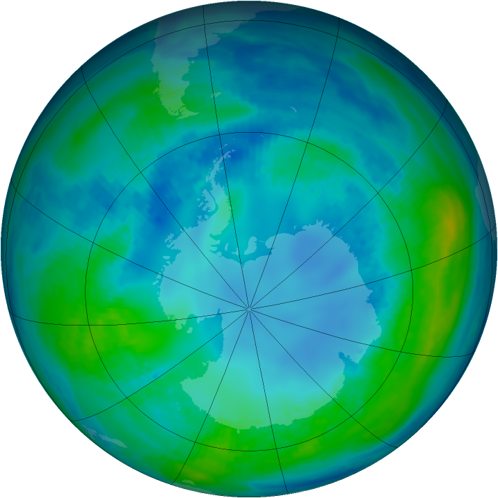 Antarctic ozone map for 02 May 1991